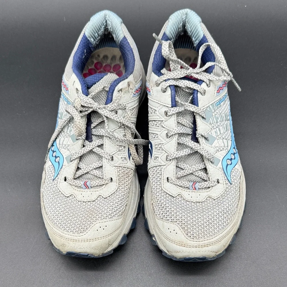 Saucony Women's Light Gray and Blue Trail Grid Excursion TR12 Casual Trainers